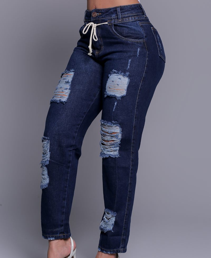 calça jeans feminina com cordao